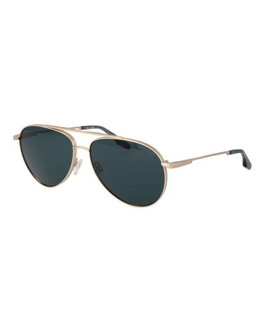 Trussardi Blue Gold Stainless Steel Sunglasses for men
