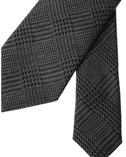 Dolce & Gabbana Gray Glen Plaid Tie Kra3328 for men