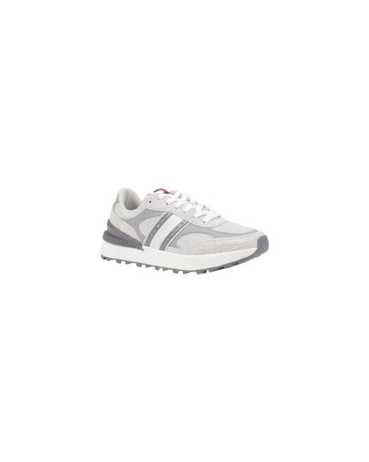 Tommy Hilfiger White Gray Suede Leather Athletic Sneakers