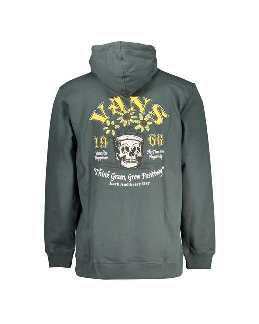 Vans Green Fleece Hooded Sweatshirt With Logo 'Print for men