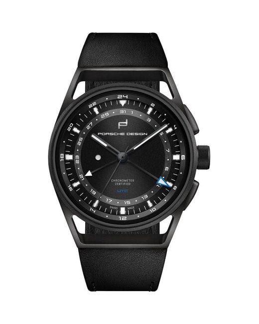 Porsche Design Black Leather Watch for men