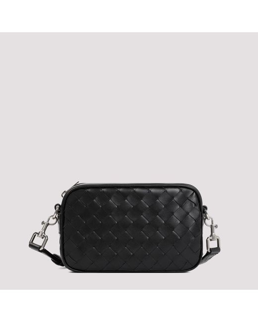 Bottega Veneta Black Leather Camera Mini Shoulder Bag for men