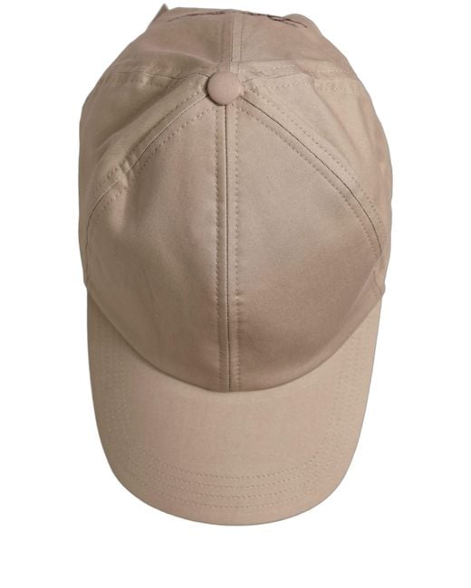Dolce & Gabbana Natural Men Beige Cotton Stretch Baseball Capello Hat for men