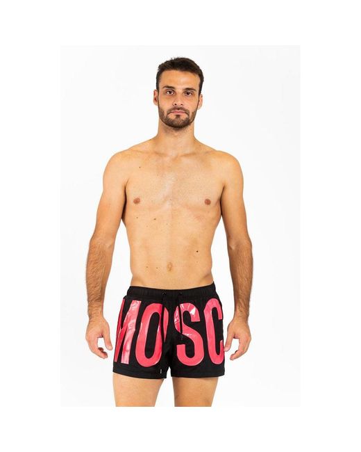 Moschino Red Polyester Swim Shorts for men