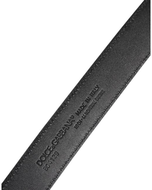 Dolce & Gabbana Black Leather Classic Metal Dg Buckle Belt for men