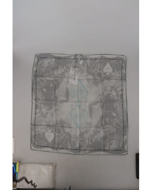 CoSTUME NATIONAL Black Gray Print Shawl Foulard Branded Scarf