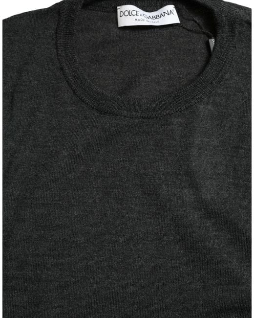Dolce & Gabbana Black Elegant Wool Pullover Sweater for men