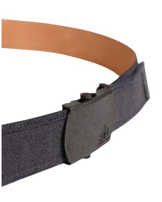 Ermanno Scervino Gray Black Wool Cotton Logo Metal Buckle Belt