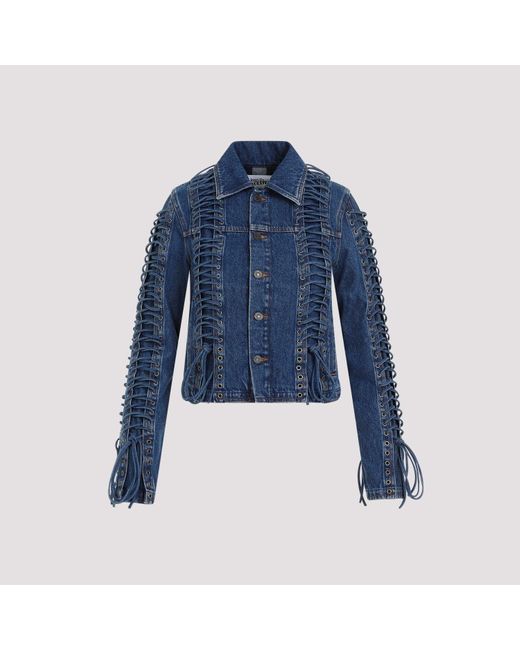 Jean Paul Gaultier Vintage Blue Cotton Corset Denim Jacket