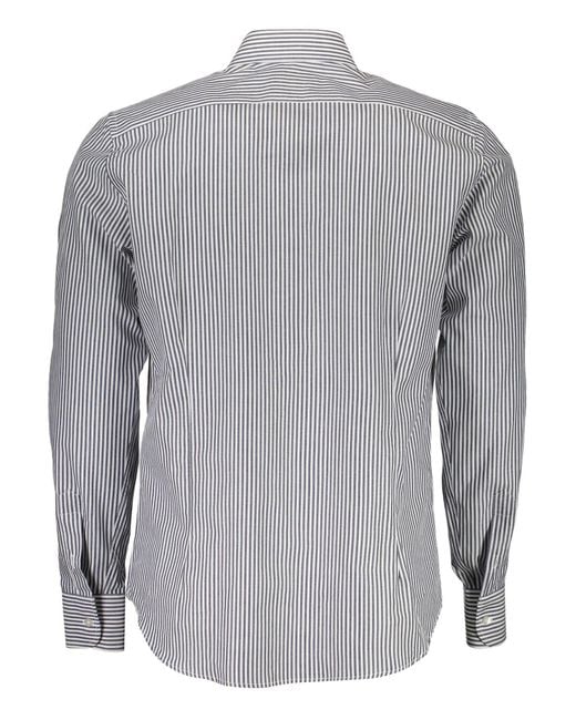 La Martina Gray Elegant Cotton Long Sleeve Shirt for men