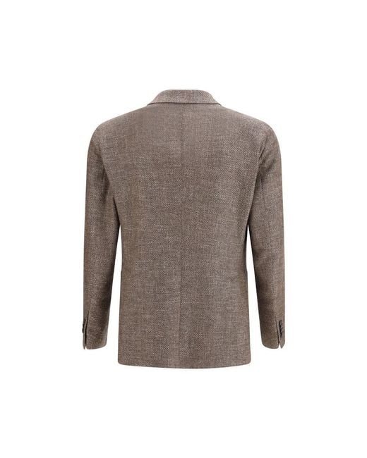 Tagliatore Gray Brown Wool Oves Aries Blazer for men