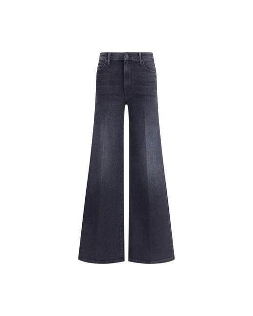 Mother Blue Mother Wide Leg Stretch Cotton Jeans