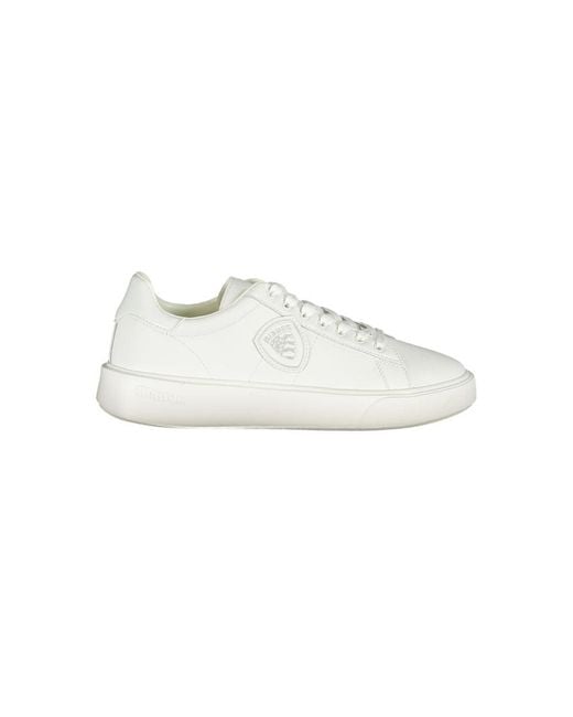 Blauer White Leather Sneaker for men