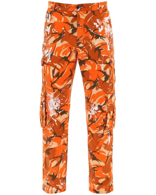 Martine Rose Orange Camouflage Cargo Pants for men