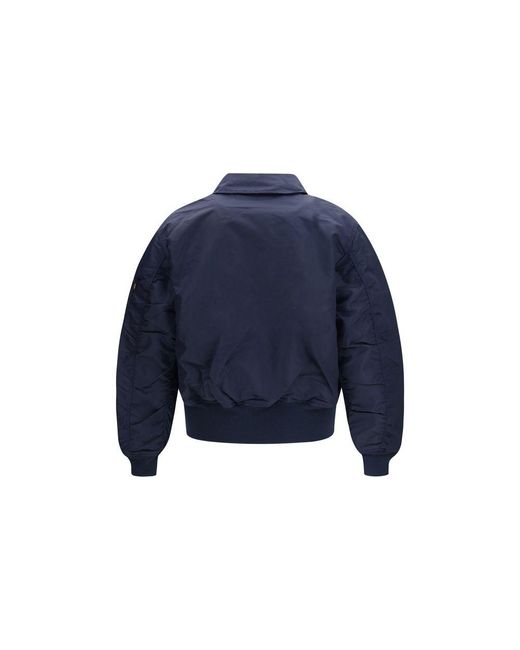 GR10K Blue Nylon Bomber for men