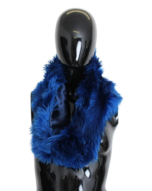Sciarpa Sciarpa a portafoglio in pelle di alpaca blu con collo a  scialleDolce \u0026 Gabbana in Pelle di colore Blu | Lyst