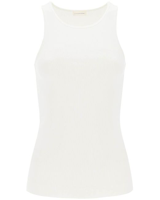 By Malene Birger White Amani Ribbed Tank Top
