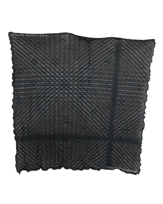 CoSTUME NATIONAL Black Elegant Striped Viscose Scarf