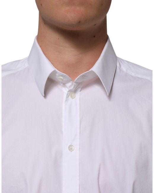 Dolce & Gabbana Purple Cotton Long Sleeves Formal Shirt Nylon Elastane for men