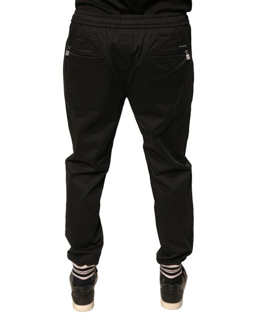 Dolce & Gabbana Black Cotton Stretch Jogger Sweatpants Pants for men