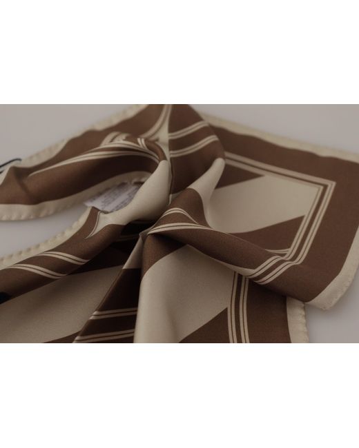 Dolce & Gabbana Black Stripes Dg Logo Square Handkerchief Scarf for men