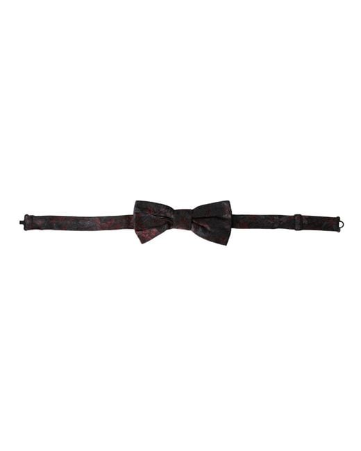 Dolce & Gabbana White Floral Adjustable Neck Bow Tie for men