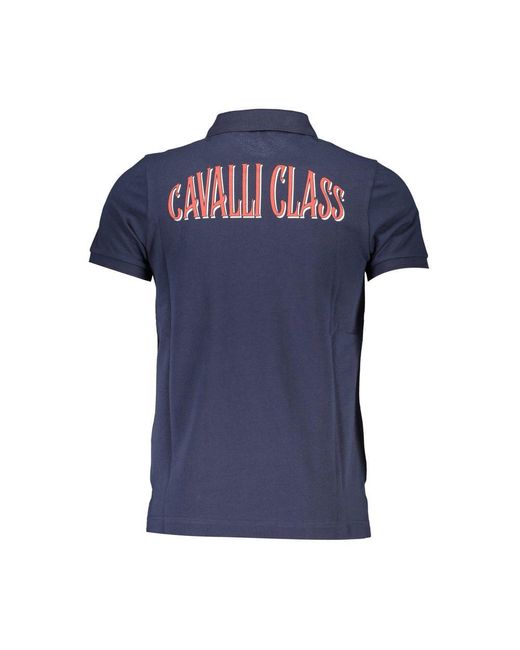 Roberto Cavalli Blue Cotton Polo Shirt for men