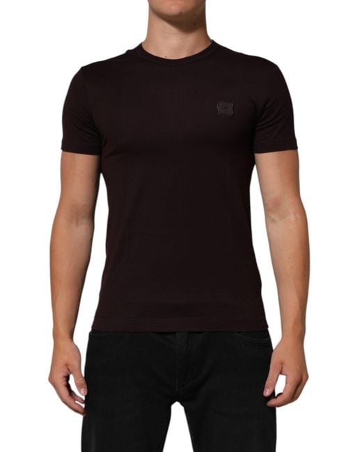 Dolce & Gabbana Black Logo Patch Short Sleeve Tee for men
