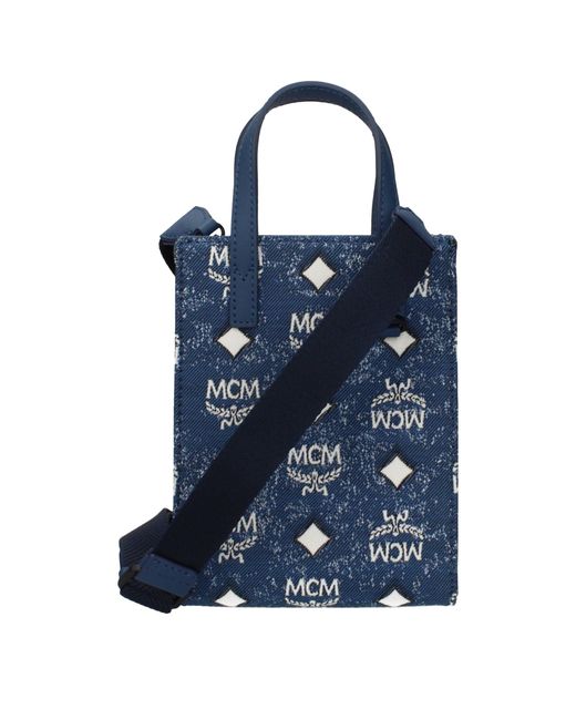 MCM Blue Fabric Handbag for men