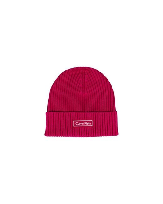 Calvin Klein Red Pink Cotton Cap (baseball Hat) for men