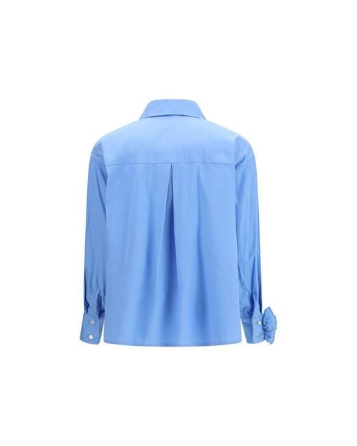 Ella Blue Cotton Pattern Shirt