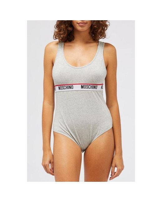 Moschino Gray Cotton Bodysuit