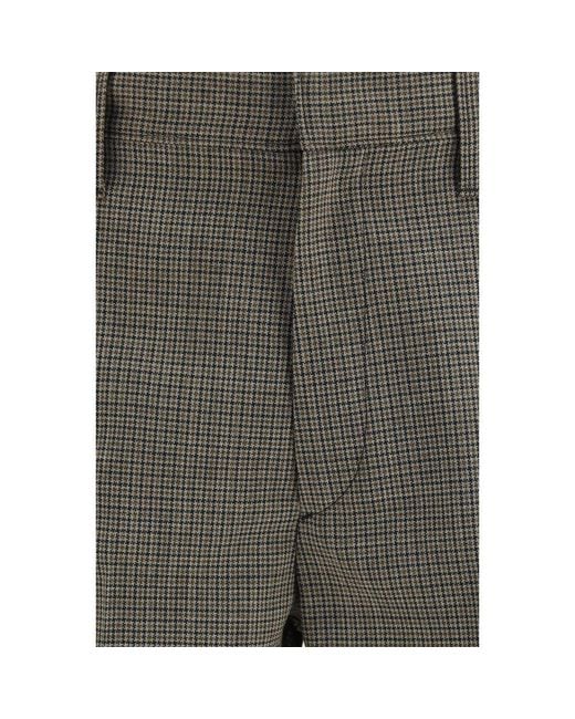 Prada Gray Brown Wool Oves Aries Pants for men