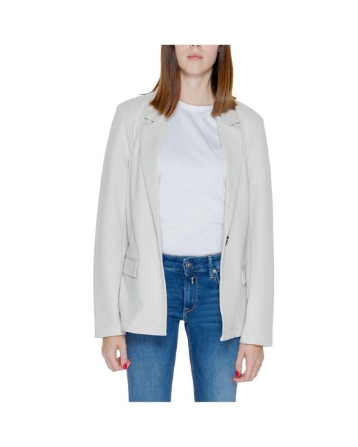 ONLY Gray Beige Polyester Blazer