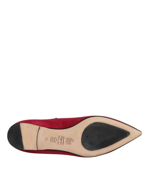 PROSPERINE® Red Gold Studded Pointed Toe Ballet Flats Shoes for men