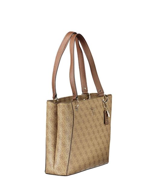 Guess Brown Beige Polyurethane Handbag