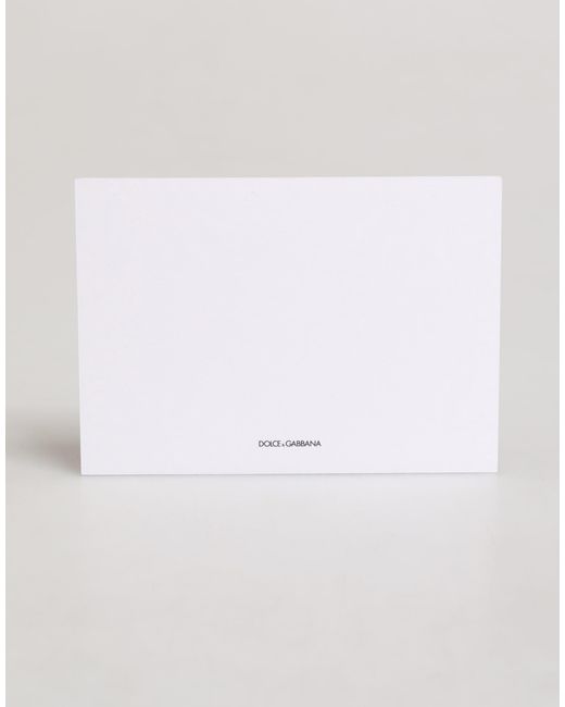 Dolce & Gabbana Blue Carretto Siciliano Envelope Post Card Holder