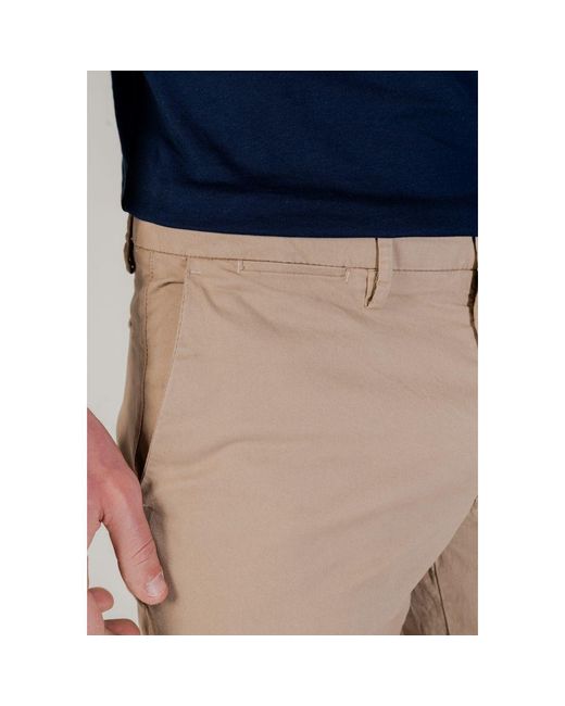 Borghese Blue Beige Cotton Skinny Pants for men
