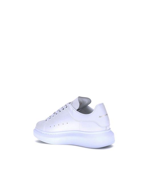 McQueen White Calf Leather Bos Taurus Platform Sneakers