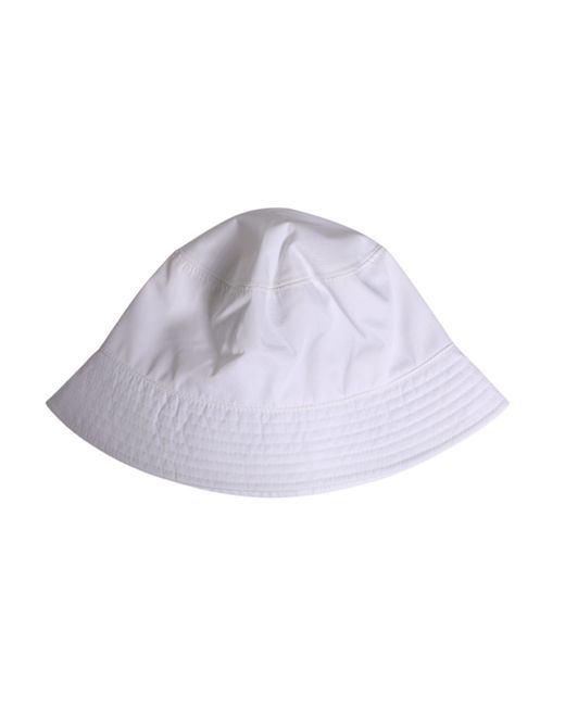 Dolce & Gabbana Purple White Cotton Wide Brim Bucket Hat for men