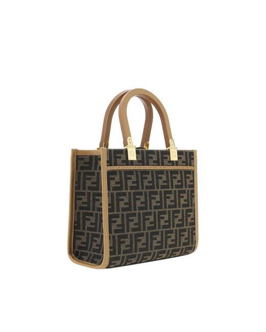 Fendi Multicolor Brown Fabric Shoulder Bag