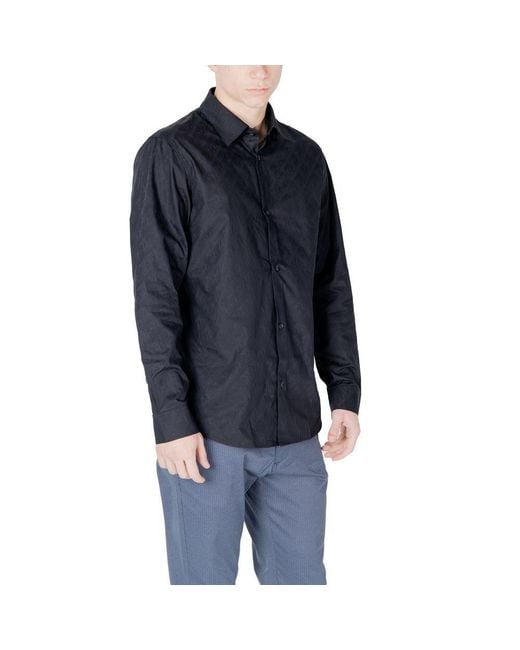 ARMANI EXCHANGE Blue Cotton Shirt for men