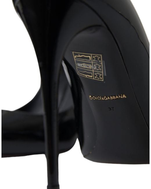 Dolce & Gabbana Black Patent Leather Pumps Heels Shoes