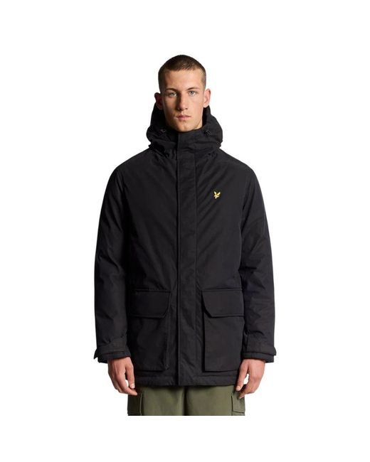 Lyle & Scott Black Polyester Parka for men