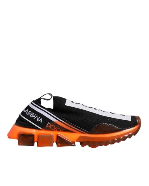 Dolce & Gabbana Multicolor Black White Slip On Sorrento Sneakers Shoes for men