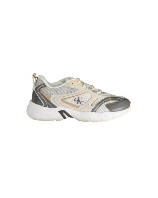 Calvin Klein Multicolor Beige Polyurethane Men Sneaker for men