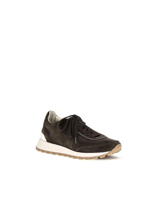 Brunello Cucinelli Black Brown Suede Leather Low Top Sneakers