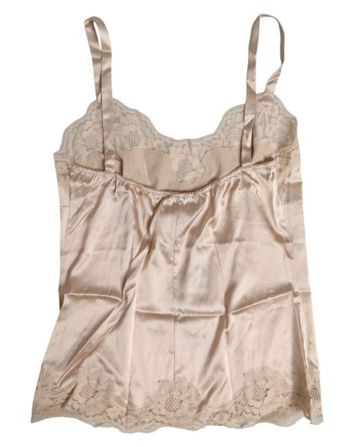 Dolce & Gabbana Natural Beige Lace Silk Satin Tank Lingerie Underwear for men