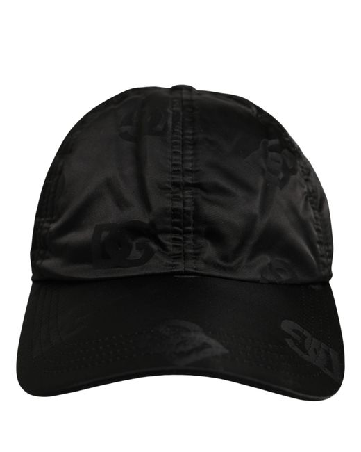 Dolce & Gabbana Men Black Dg Monogram Baseball Capello Hat for men