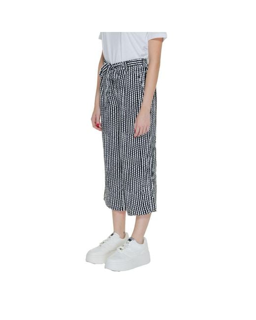 ONLY Blue Black Viscose Cropped Pants